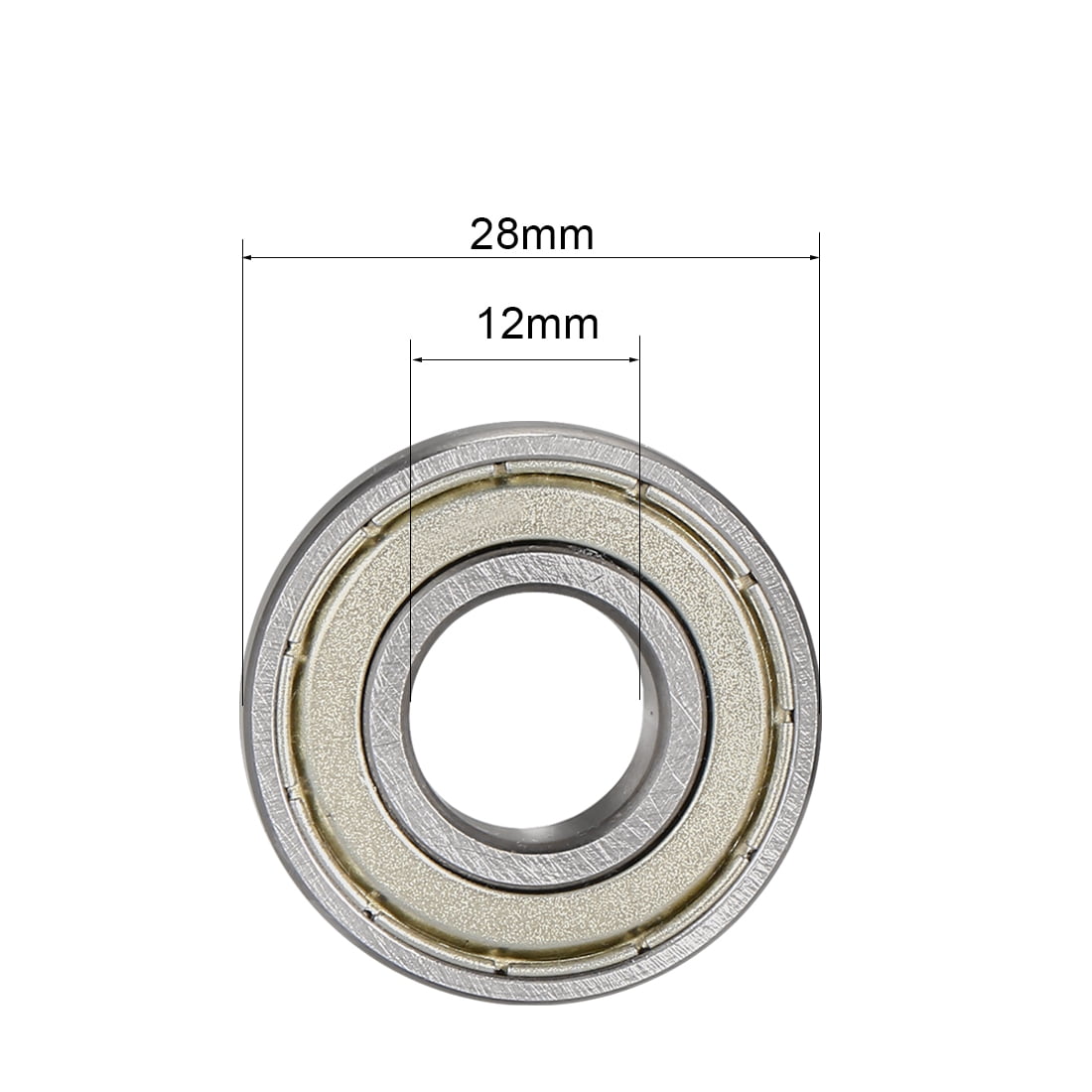 uxcell 12mm X 28mm X 8mm Shielded Deep Groove Ball Bearing 6001Z 5 Pcs W Case